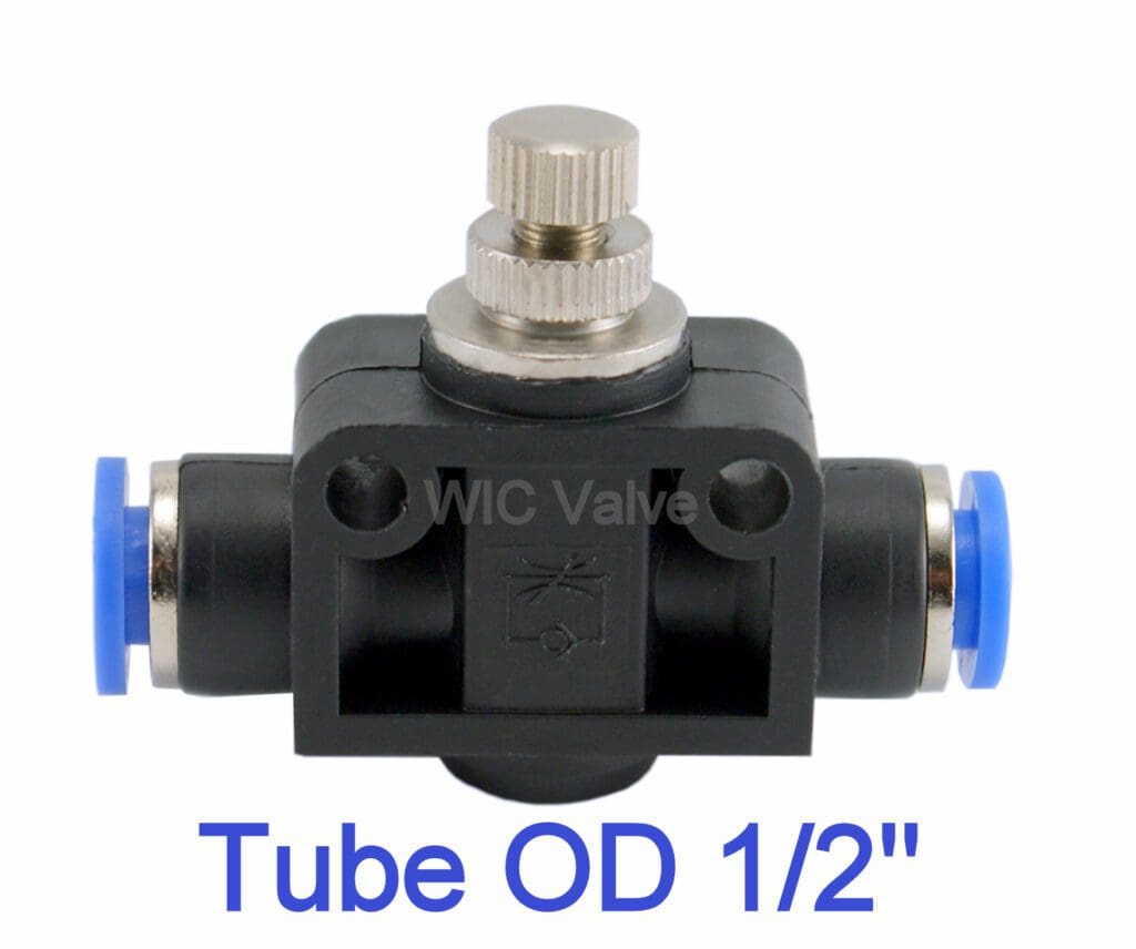 1/2" Inch Pneumatic Inline Air Flow Speed Control Valve - WIC Valve
